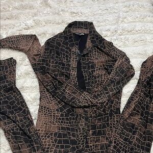 Fashion Nova Crocodile Print Jumpsuit